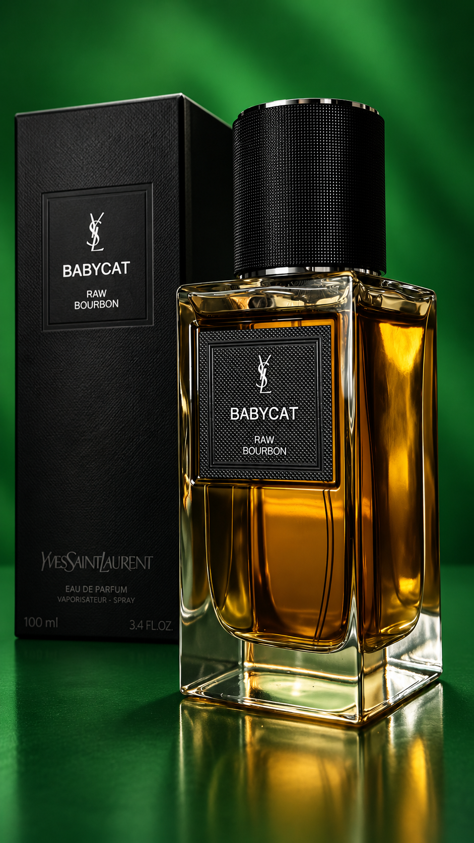 Yves Saint Laurent Babycat Raw Bourbon perfume bottle from Simi Secret, Lagos