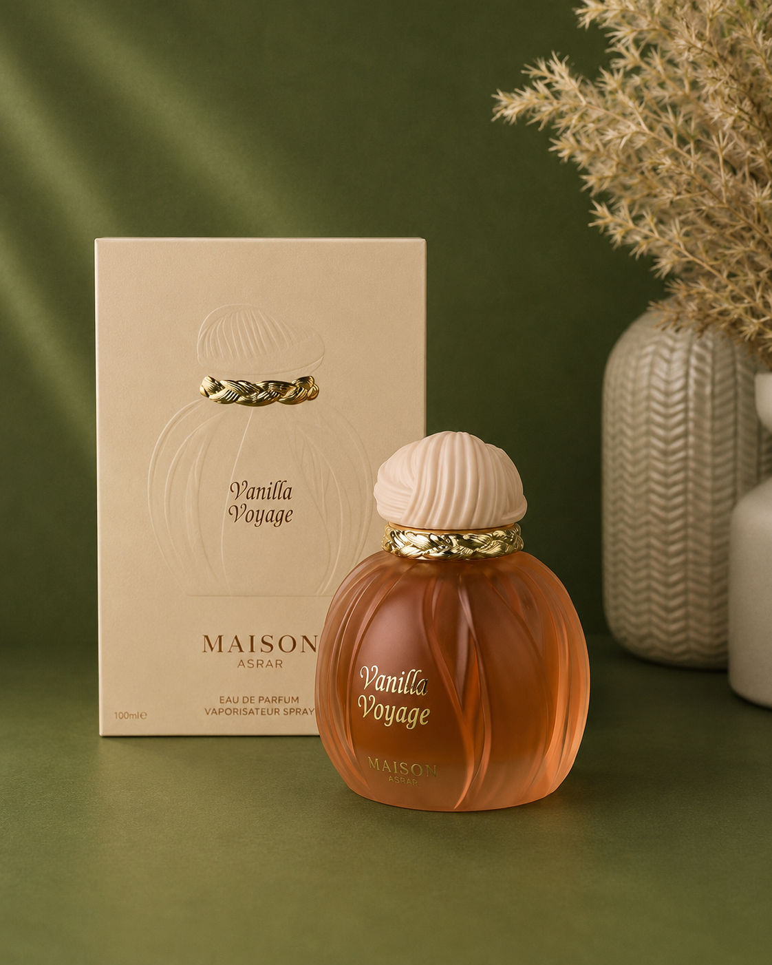 Maison Asrar Vanilla Voyage perfume bottle from Simi Secret, Lagos